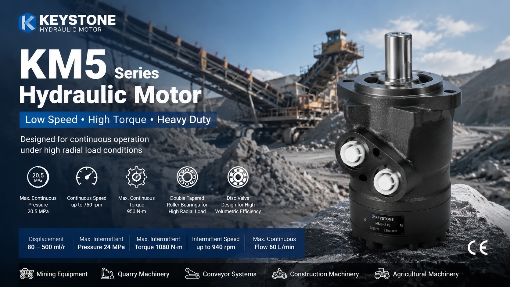 Latest company blogs about KM5 Moteur hydraulique dans les équipements miniers: Gestion des charges radiales élevées et assurance de systèmes d'entraînement industriels stables en Italie